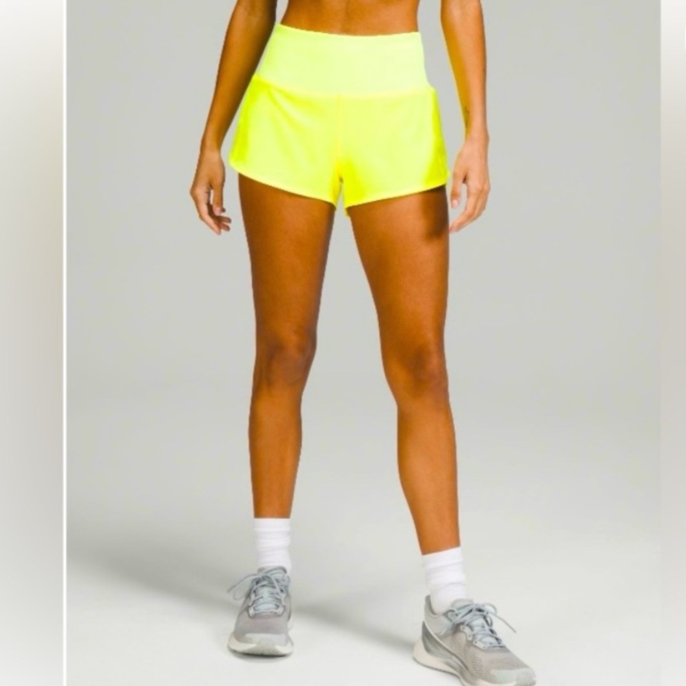 Women’s Hotty Hot High Rise 4" Yellow High-Waist Running Shorts